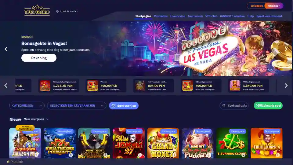 Total Casino main page